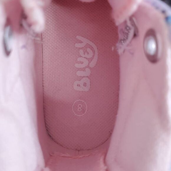 Ground Up Bluey Glittered Lace Hi-Top Back Zip Sneakers Pink Multi Size 8 - Picture 5 of 11